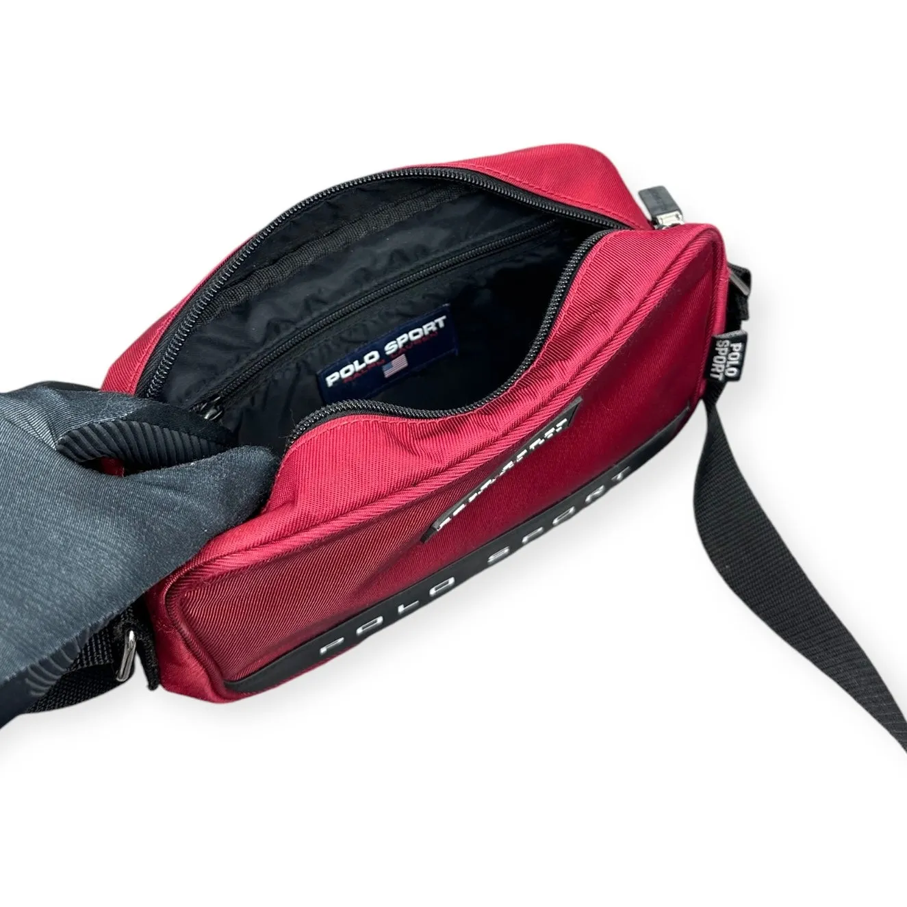 Polo Sport Ralph Lauren Vintage burgundy red Messenger Bag