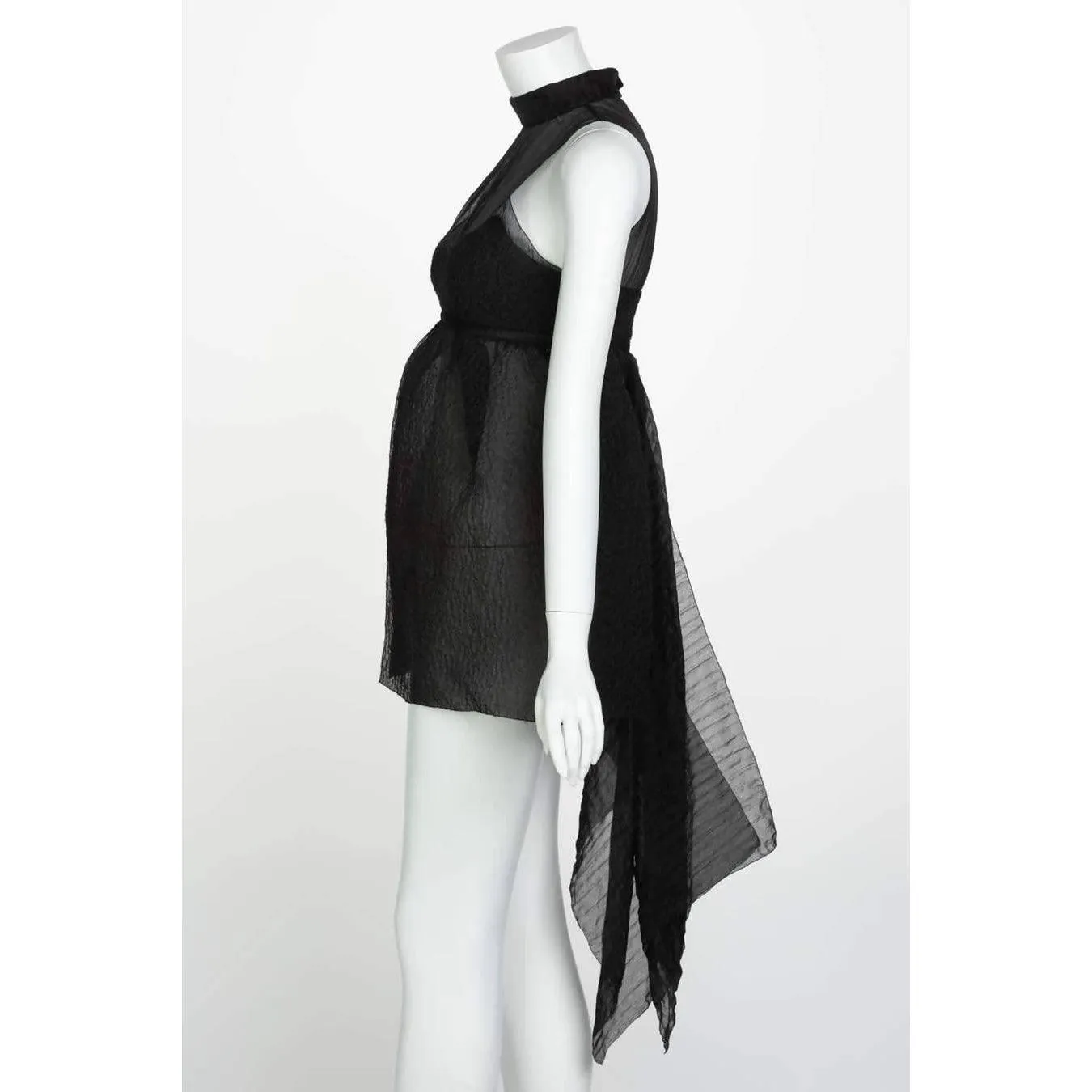 PRADA Black Silk Baby Doll Top Runway Spring 2010 | Size S/M