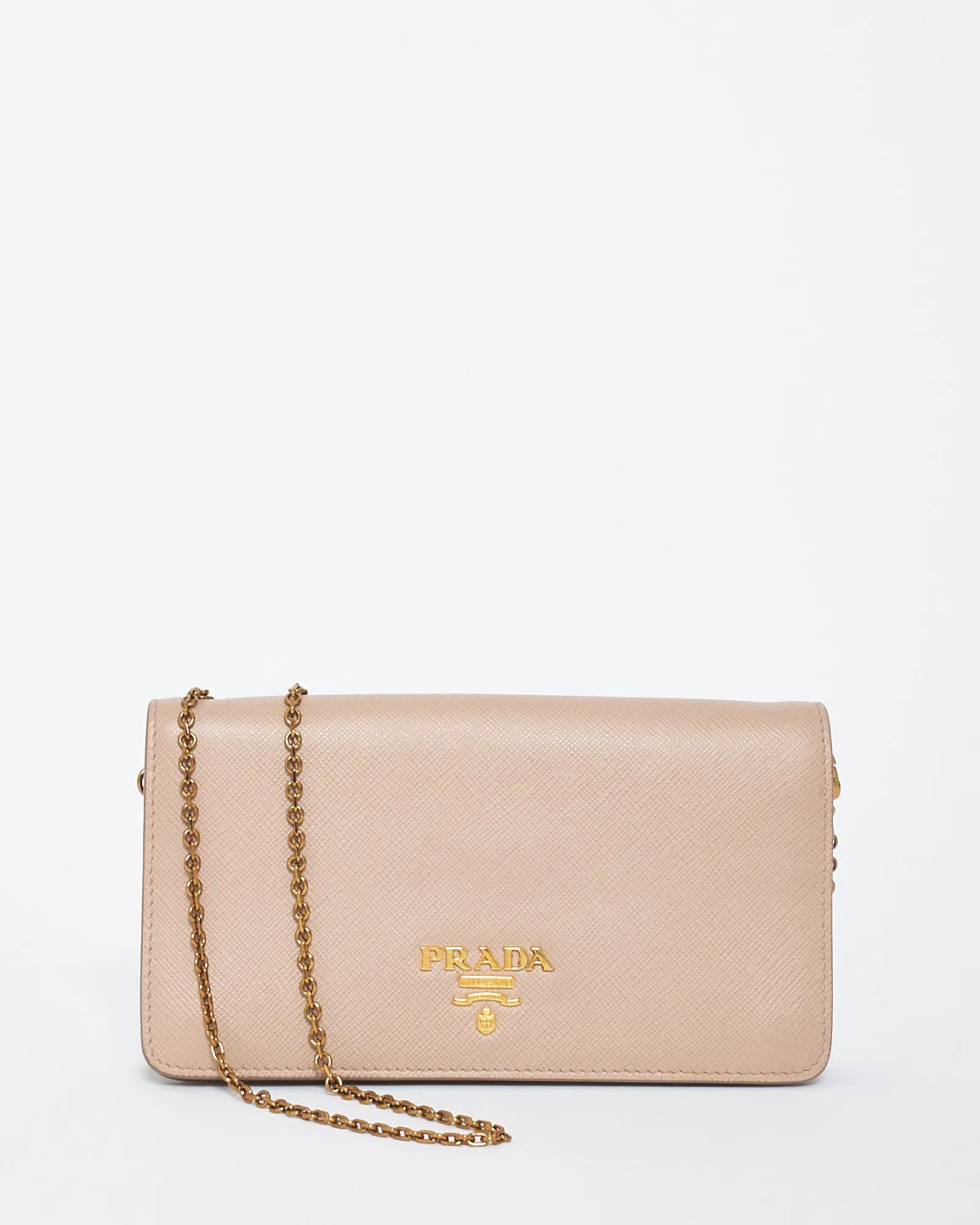Prada Blush Pink Daino Leather Wallet on Chain Bag