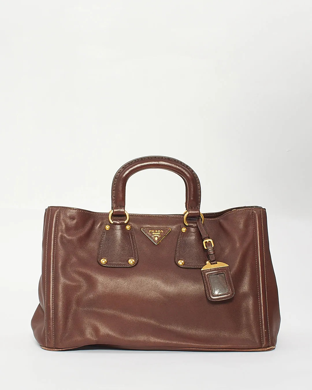 Prada Brown Leather Tote Convertible Tote