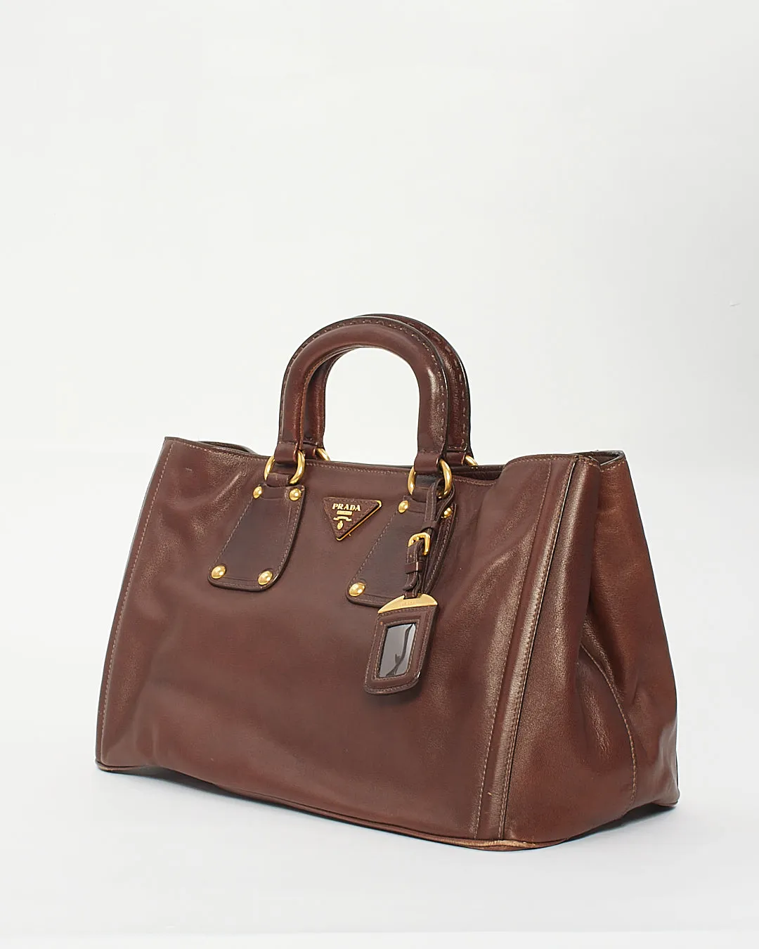 Prada Brown Leather Tote Convertible Tote