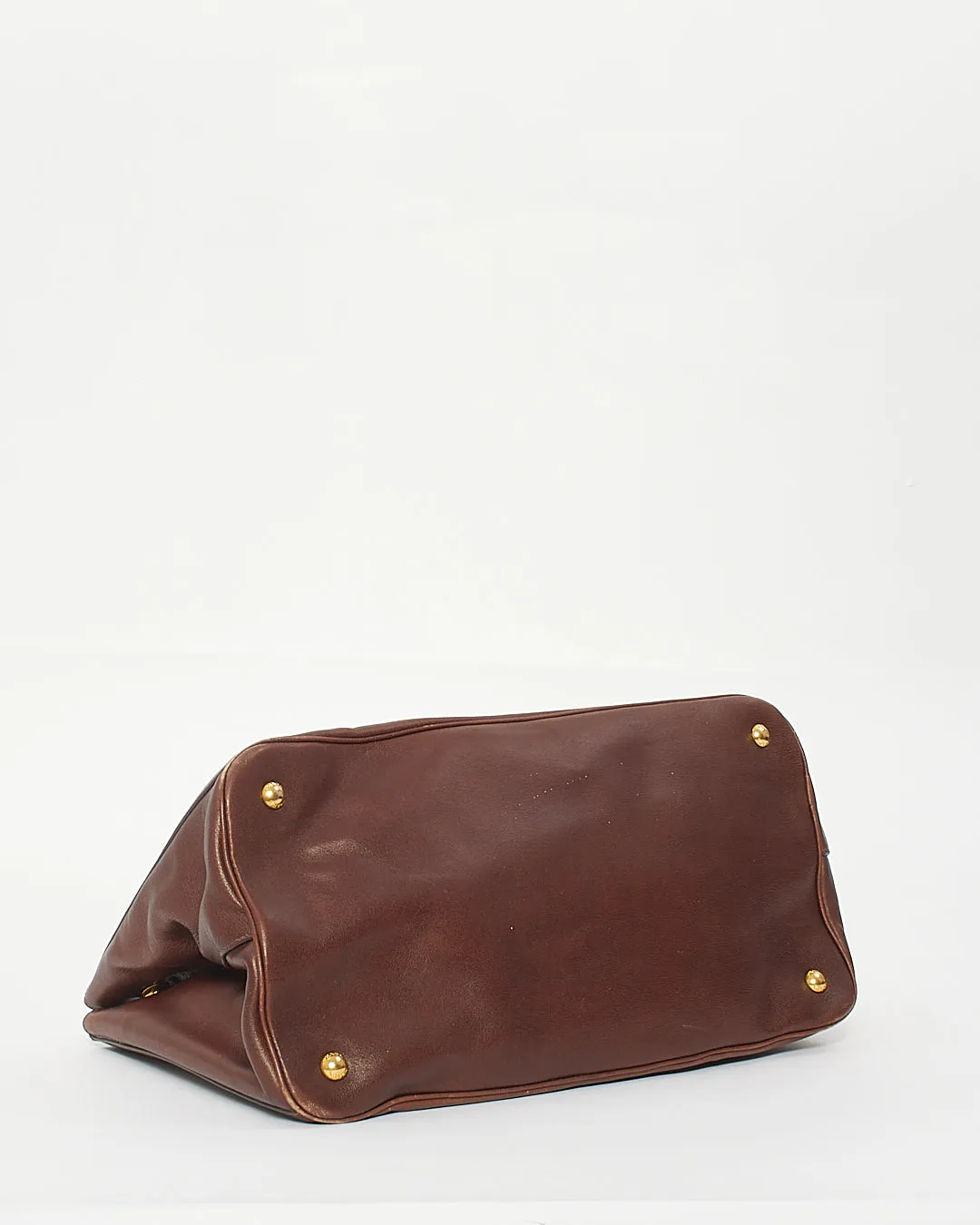 Prada Brown Leather Tote Convertible Tote
