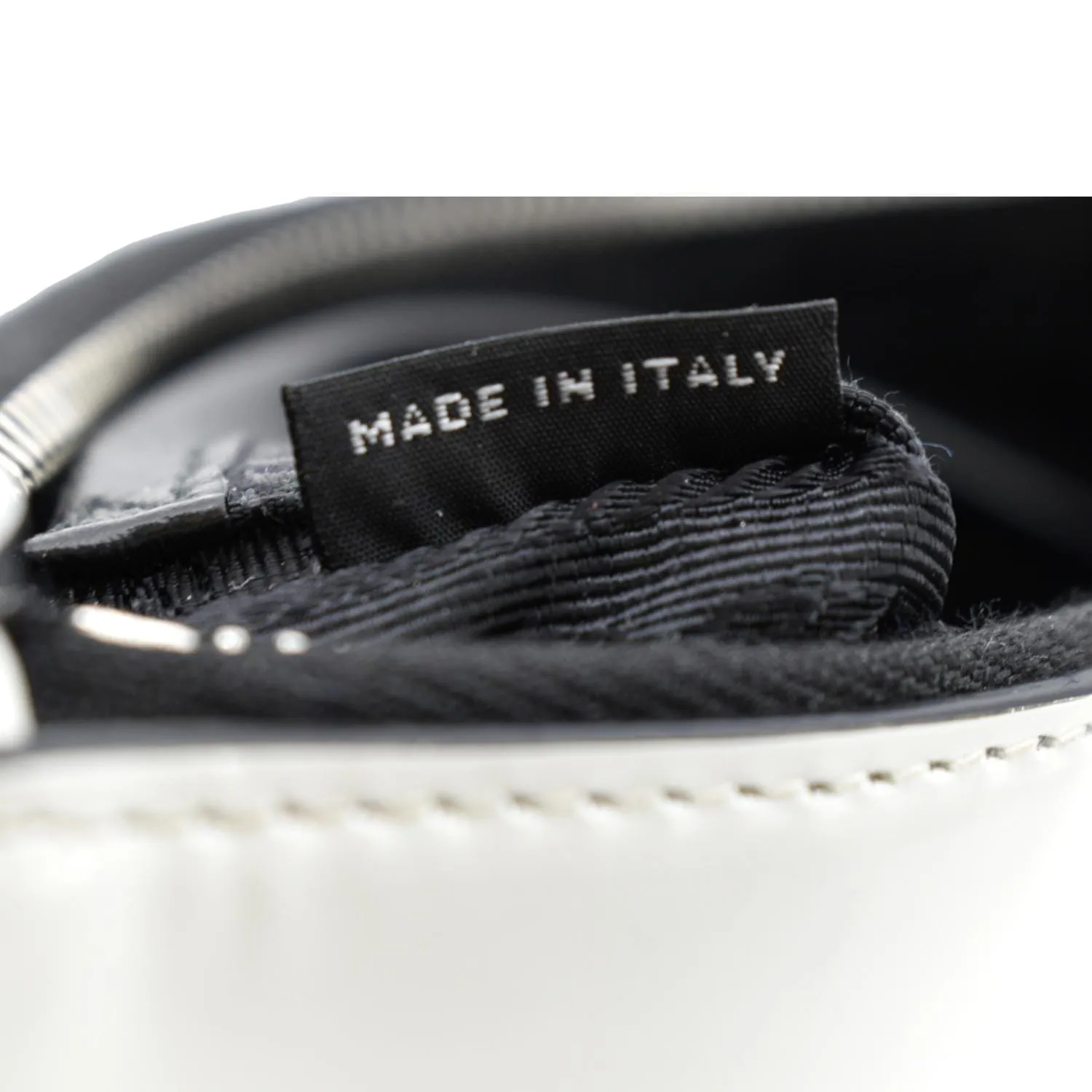 PRADA Brushed Leather Shoulder Bag White