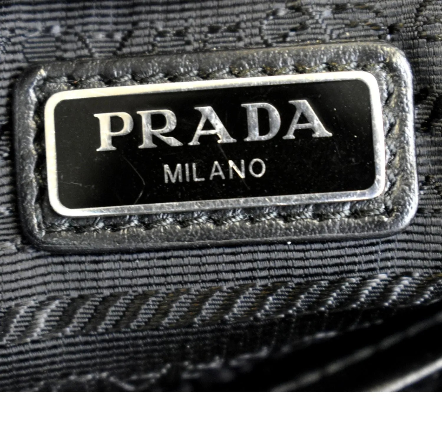 PRADA Brushed Leather Shoulder Bag White