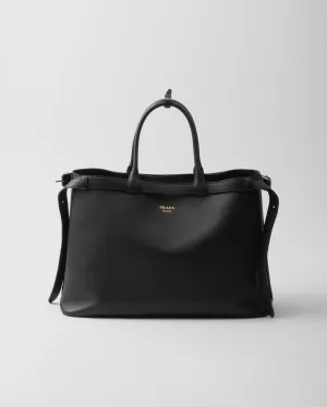 Prada Buckle leather handbag with double belt