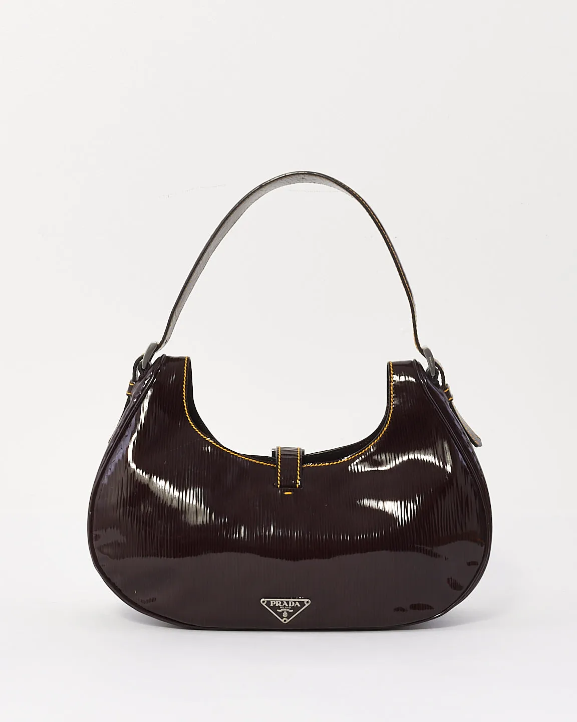 Prada Burgundy Patent Leather Shoulder Bag