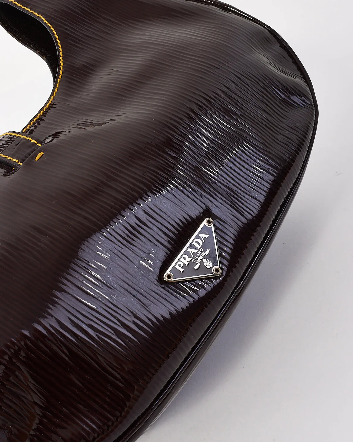 Prada Burgundy Patent Leather Shoulder Bag