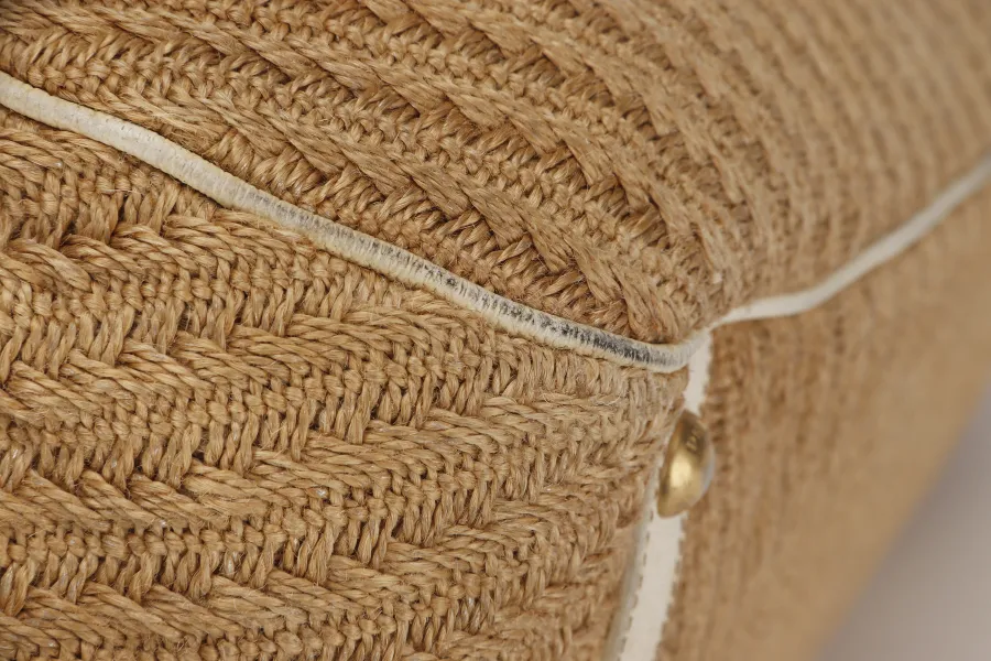 PRADA JUTE AND LEATHER BAG NO CARD & DUST COVER