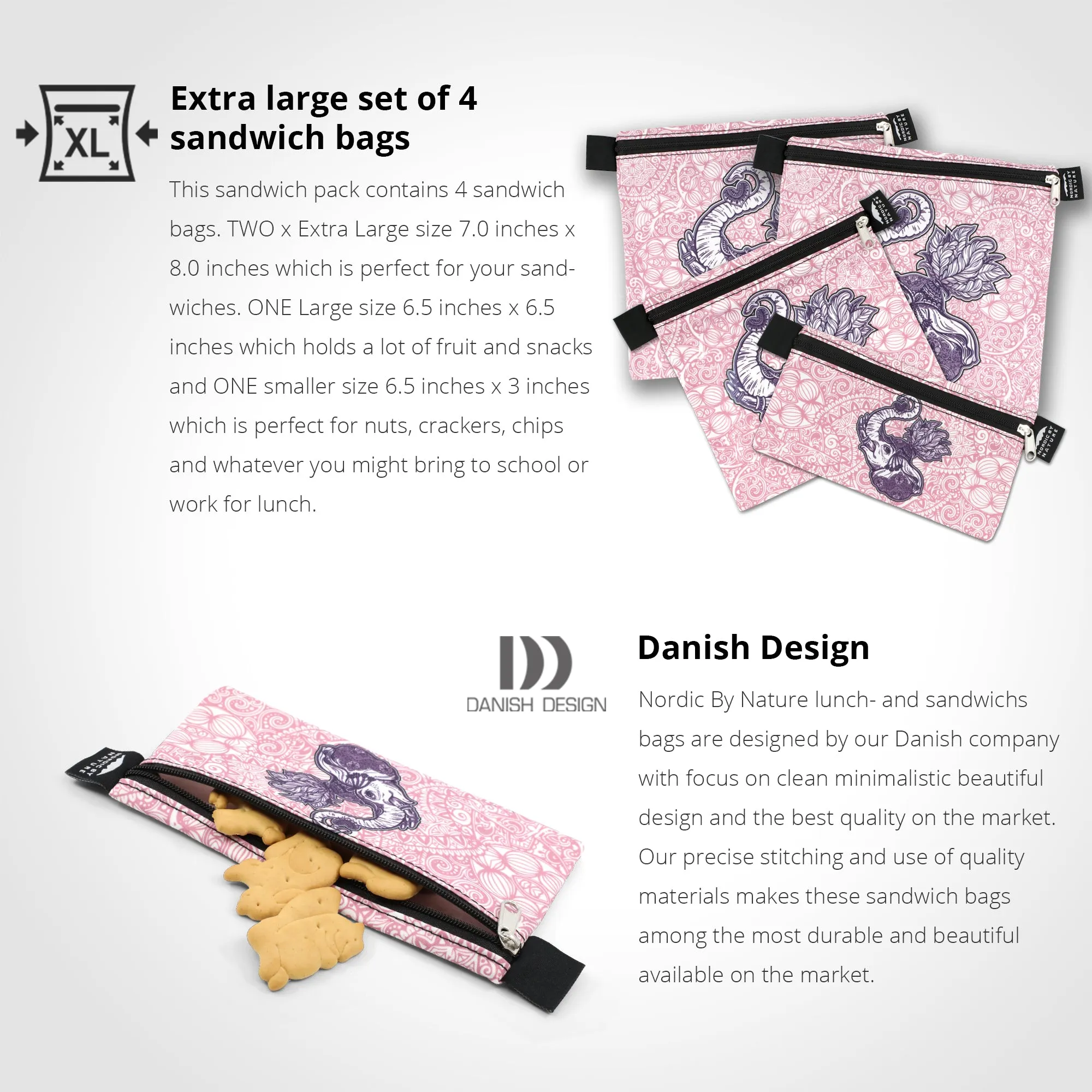 PREMIUM SANDWICH SET (4) - Pink Elephant