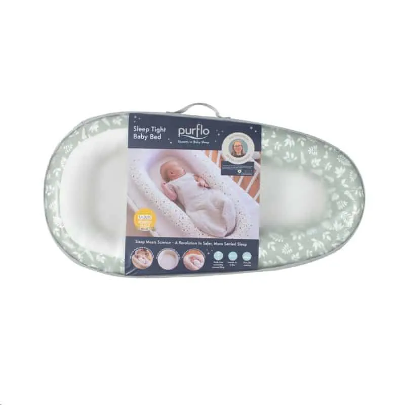 Purflo Sleep Tight Baby Bed with Spare Cover - Fern