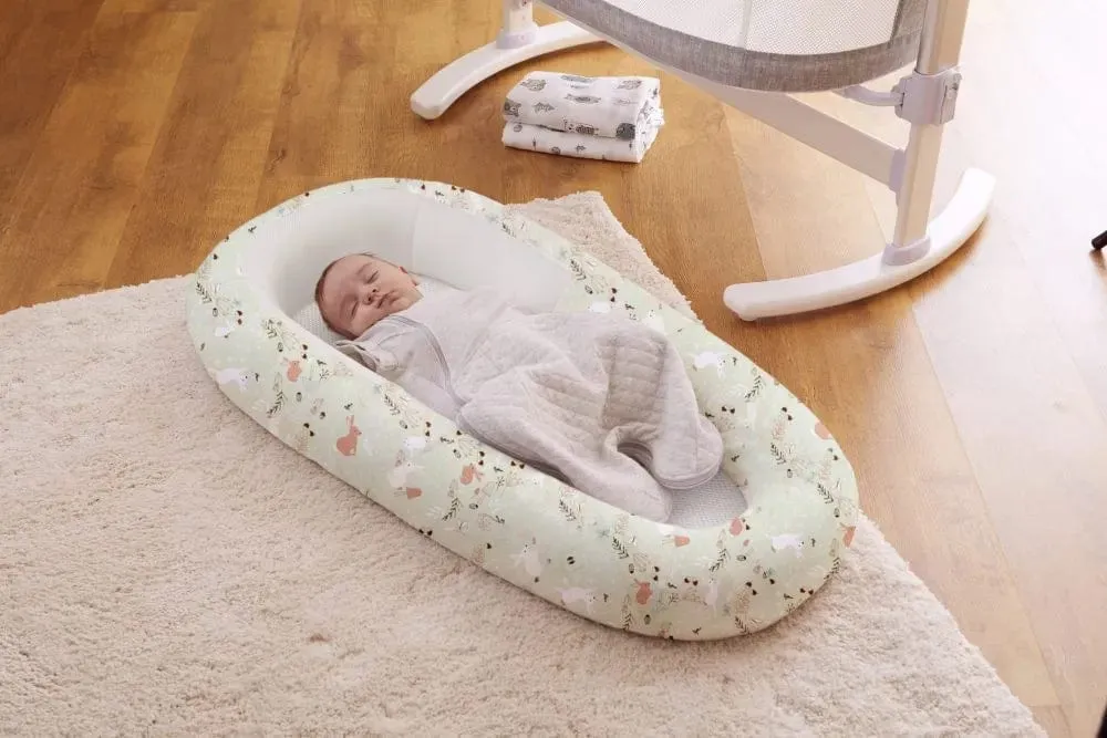 Purflo Sleep Tight Baby Bed with Spare Cover - Storybook Sage