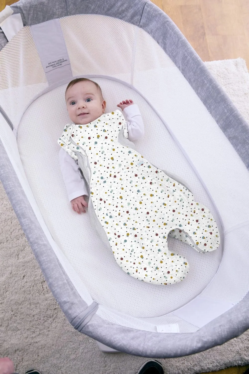 Purflo Swaddle To Sleep Bag 0.5 TOG 0-4 Month Lightweight - Scandi Spot (2 Pack)