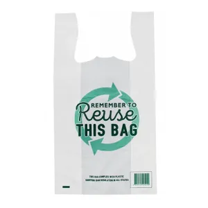 QLD Compliant Large White Singlet  Resuseable Checkout Bags