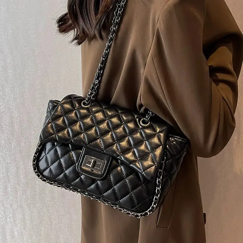 Quilted Chain Small Square Bag