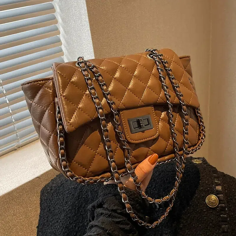 Quilted Chain Small Square Bag