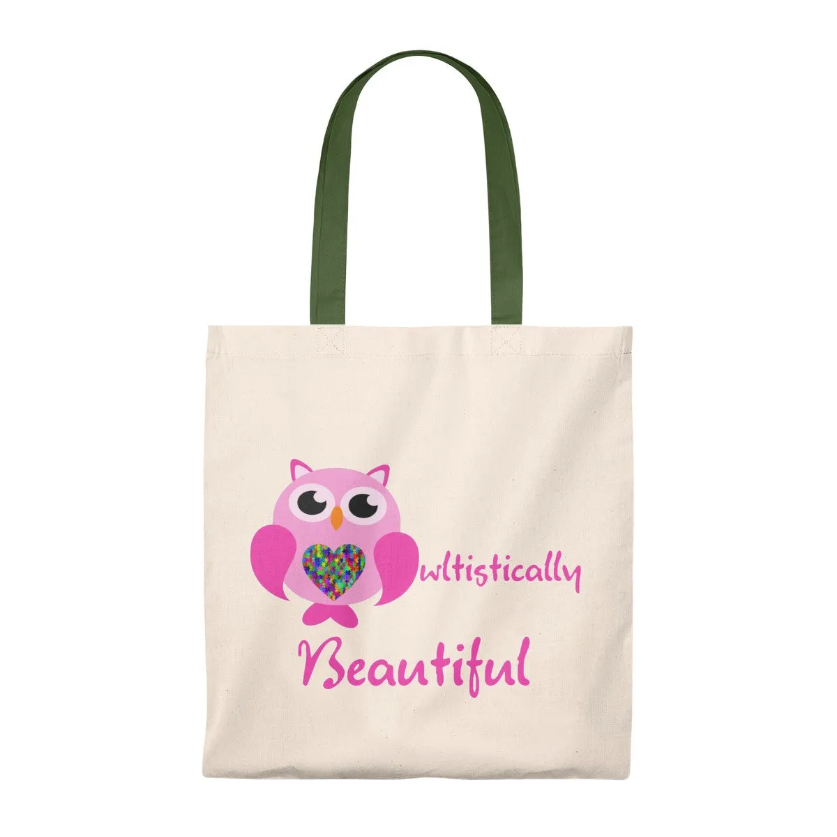 "Owltistically Beautiful" Autistic Tote Bag - Vintage