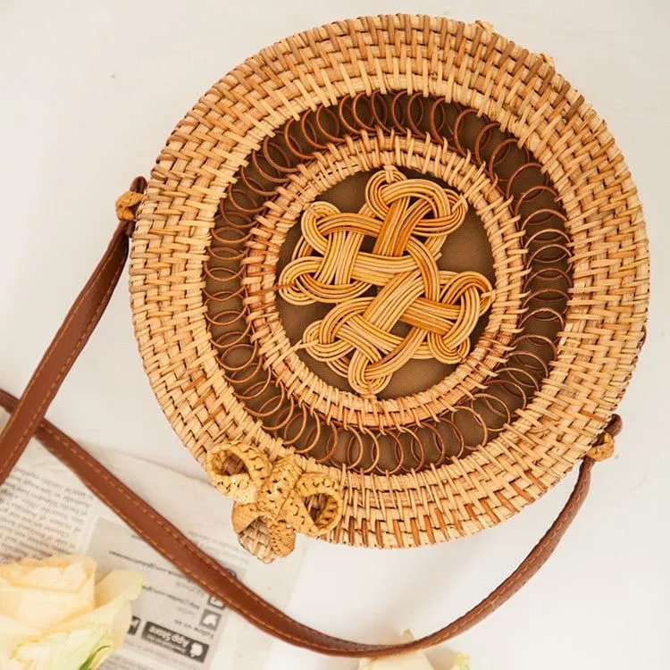 Rattan Round Straw Hollow Handmade