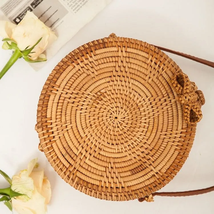 Rattan Round Straw Hollow Handmade