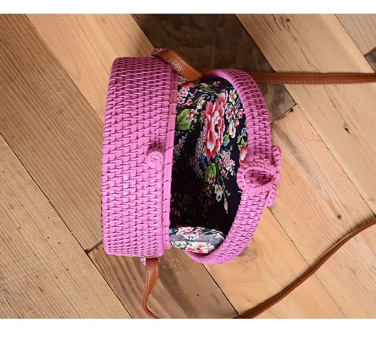 Rattan Round Straw Hollow Handmade