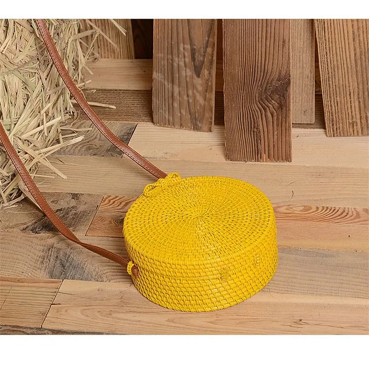 Rattan Round Straw Hollow Handmade