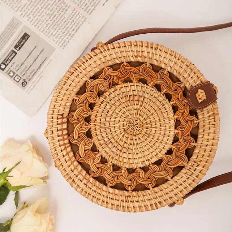 Rattan Round Straw Hollow Handmade