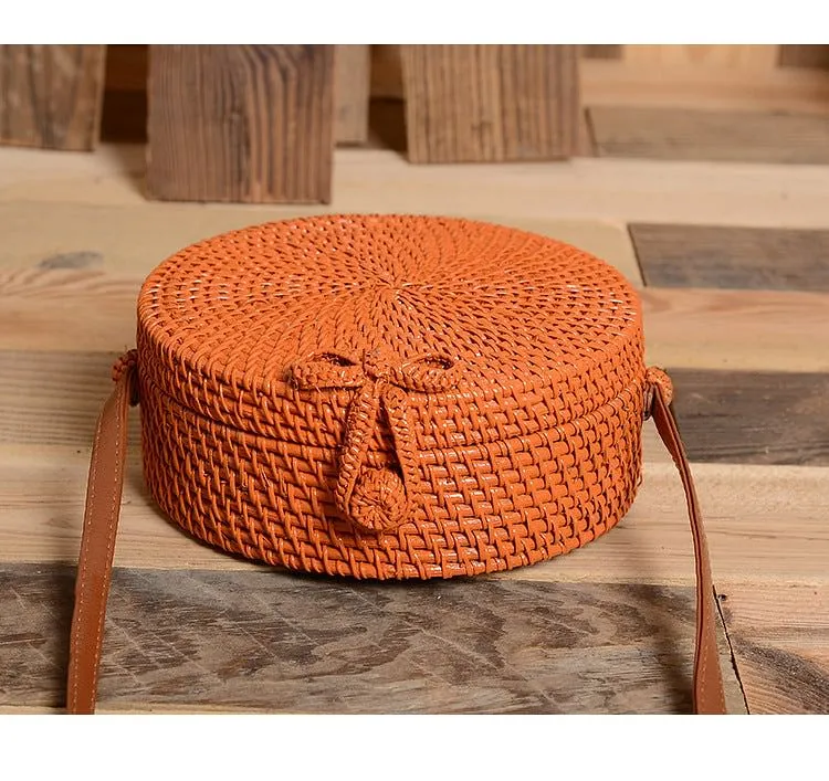 Rattan Round Straw Hollow Handmade