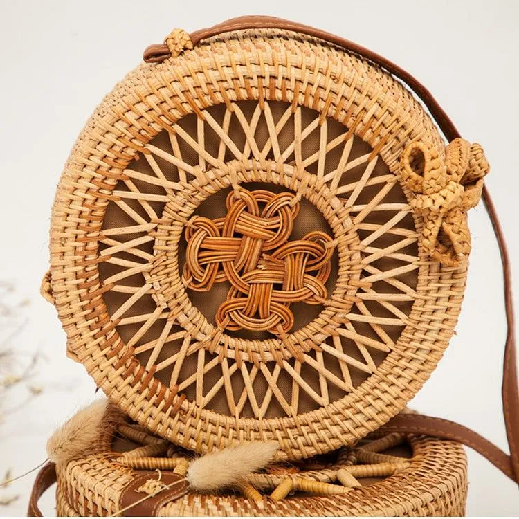Rattan Round Straw Hollow Handmade