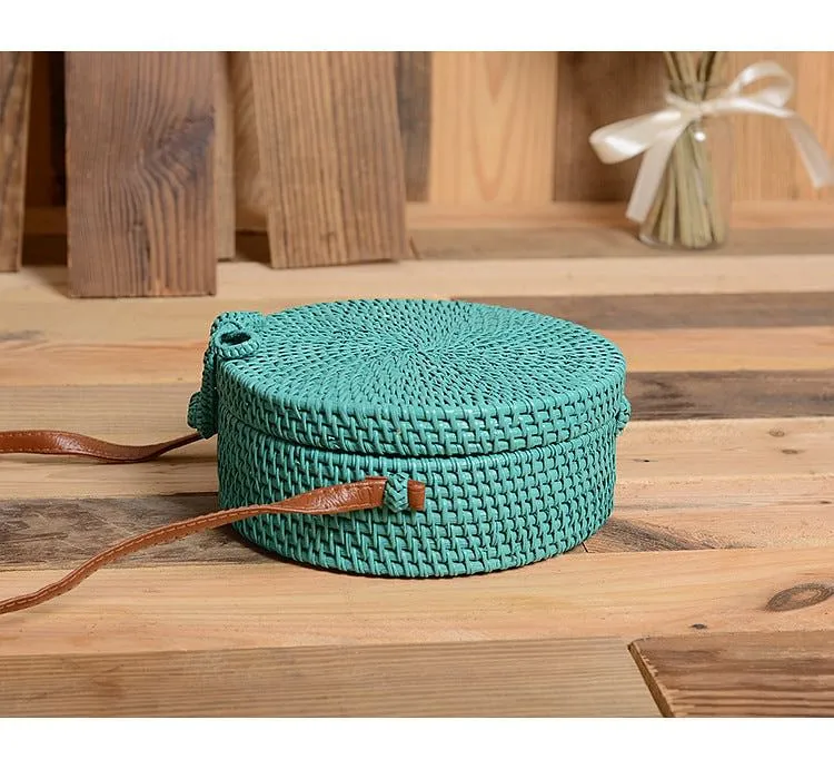 Rattan Round Straw Hollow Handmade