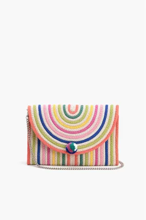 Recycled Cotton Stripe Clutch-Natural Multi