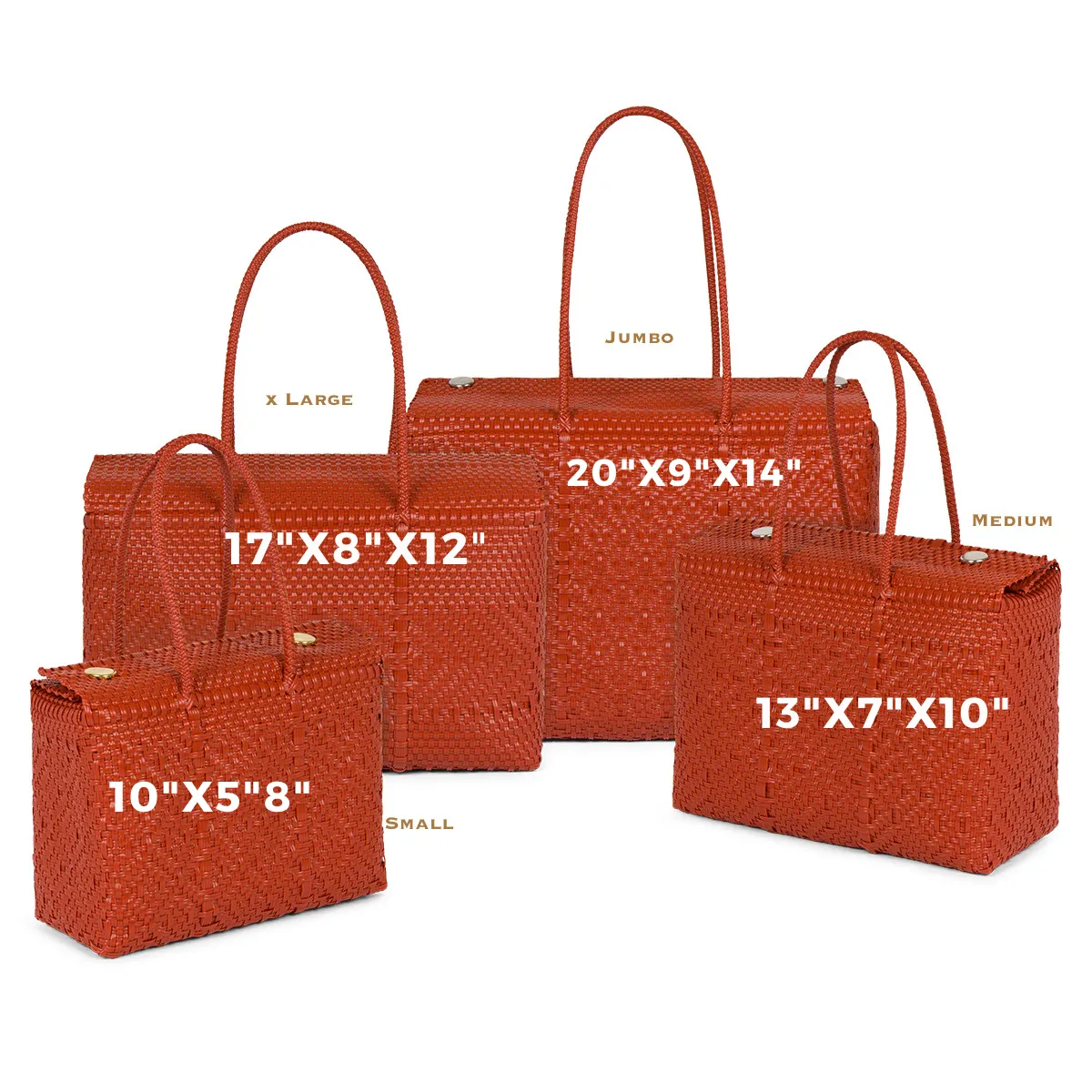 Recycled♻️Plastic Burnt Orange Travel Bag - Multi Sizes