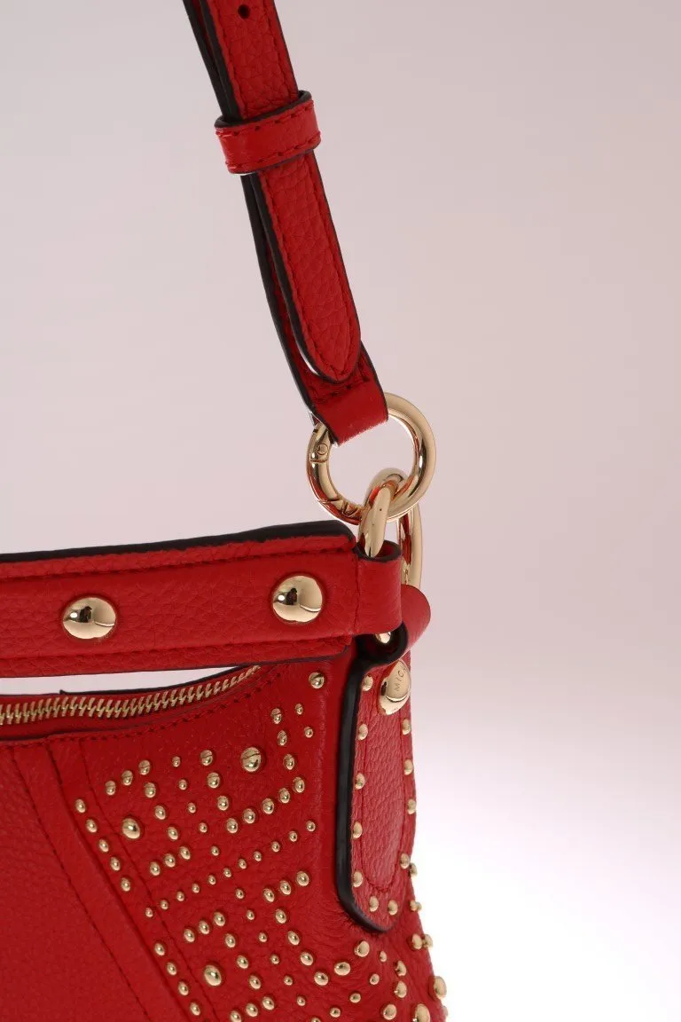 Red ARIA Leather Shoulder Bag