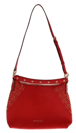 Red ARIA Leather Shoulder Bag