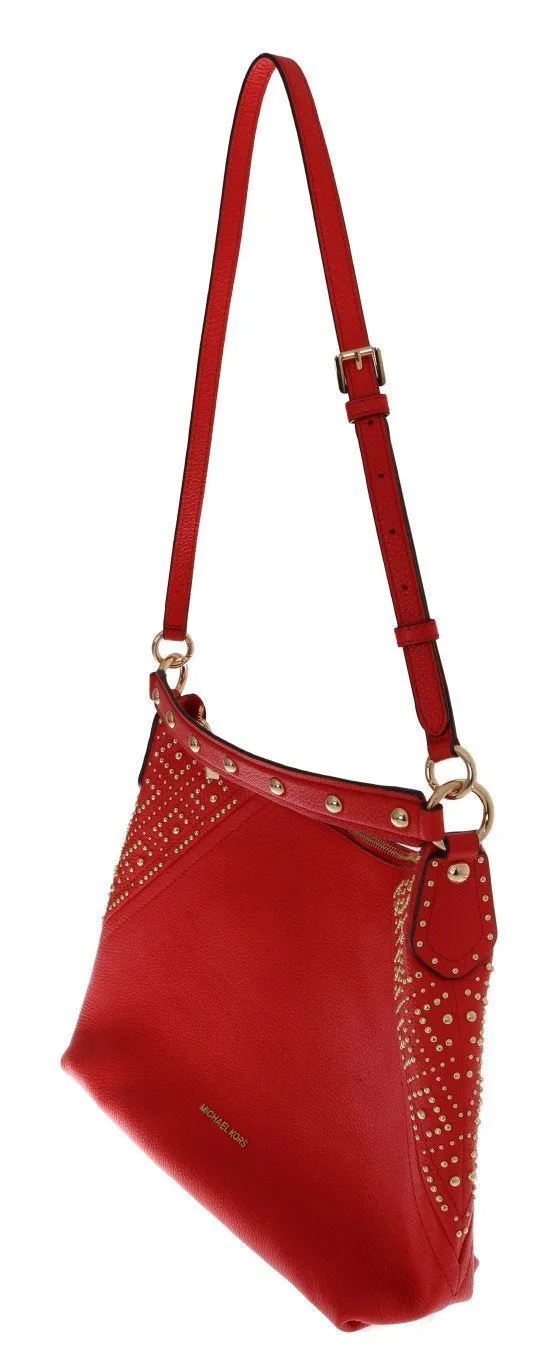 Red ARIA Leather Shoulder Bag