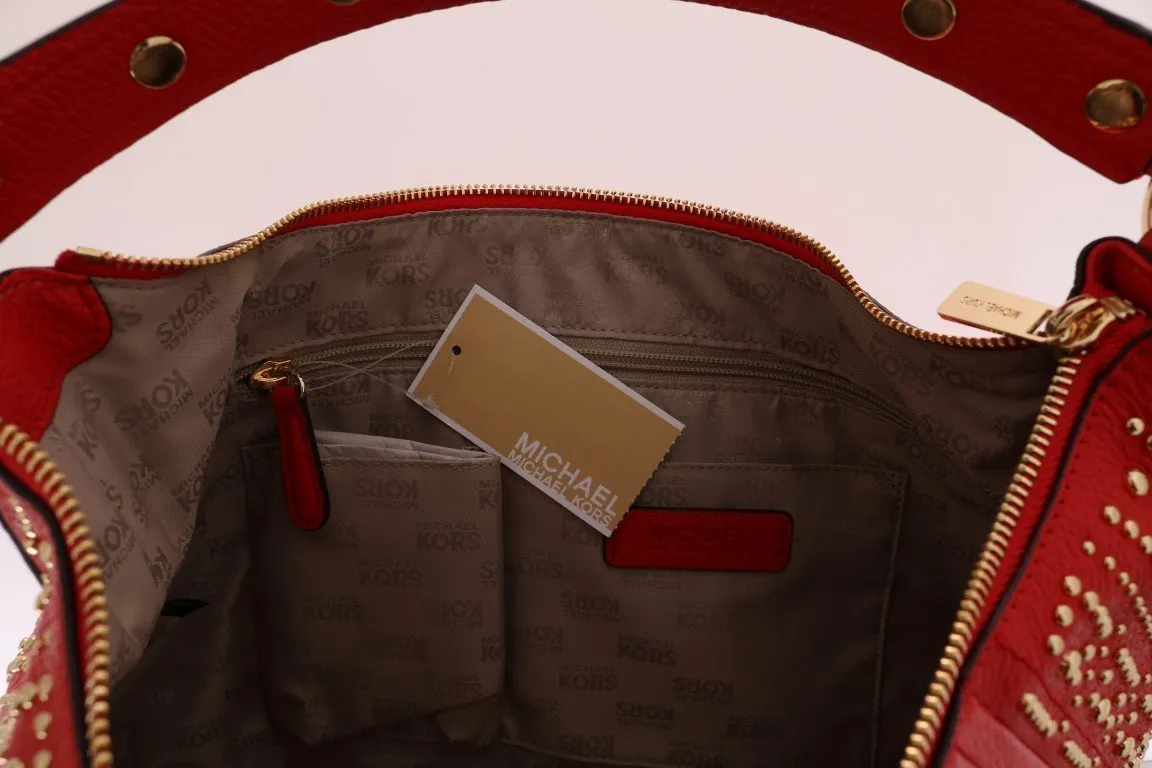 Red ARIA Leather Shoulder Bag