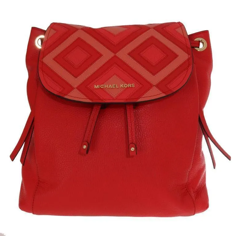 Red RILEY Leather Backpack