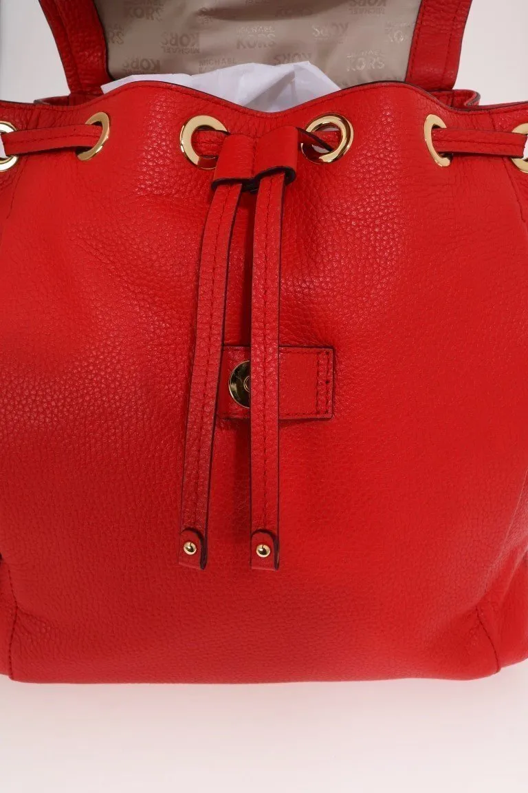 Red RILEY Leather Backpack