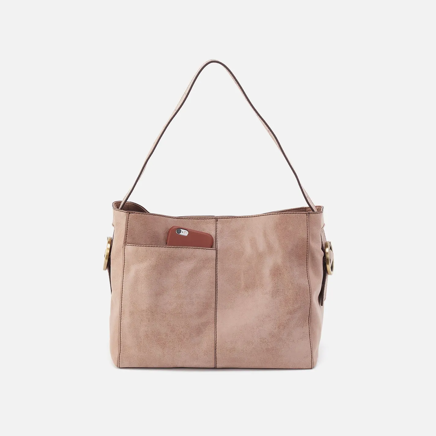 Render Shoulder Bag In Buffed Leather - Hazel