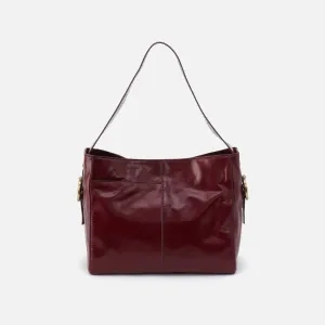 Render Shoulder Bag In Polished Leather - Winterberry