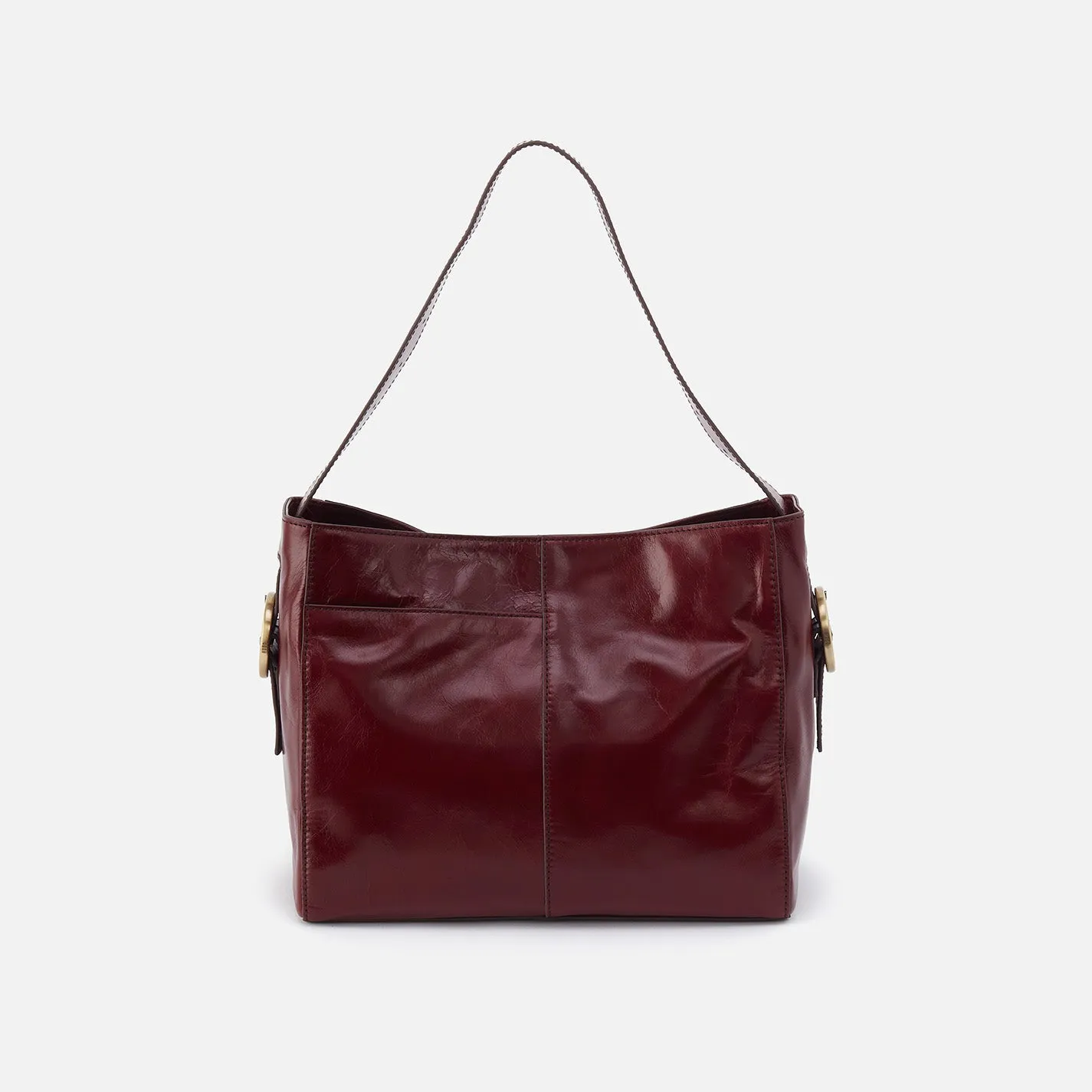 Render Shoulder Bag In Polished Leather - Winterberry