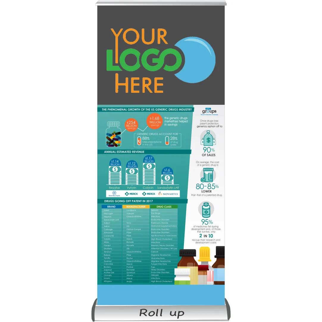 Retractable Roll Up Banner Stand 33" Stand