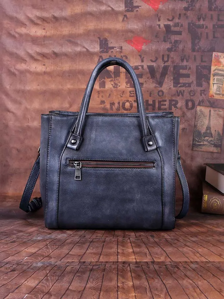 Retro Handmade Embossed Leather Handbag Messenger Bag