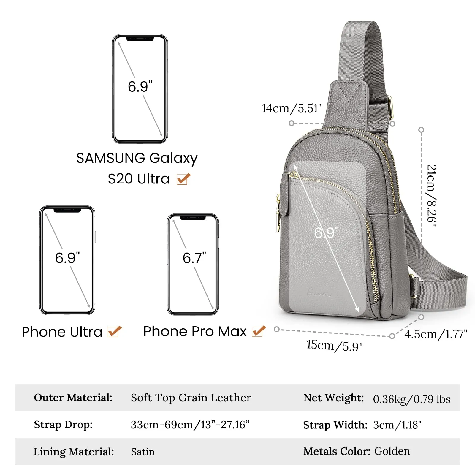 RFID Blocking Small Fanny Chest Bags