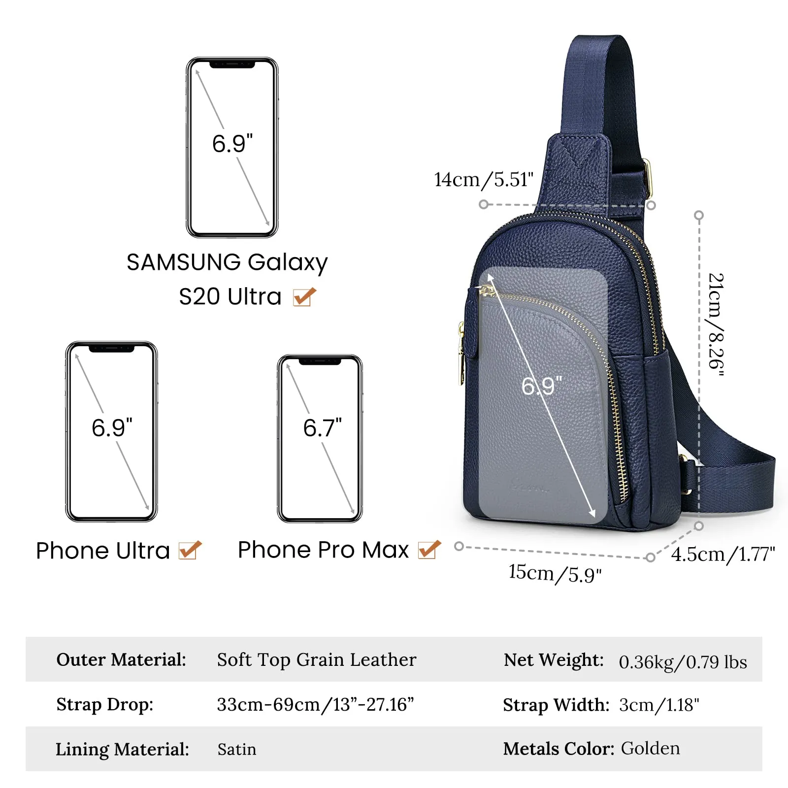 RFID Blocking Small Fanny Chest Bags