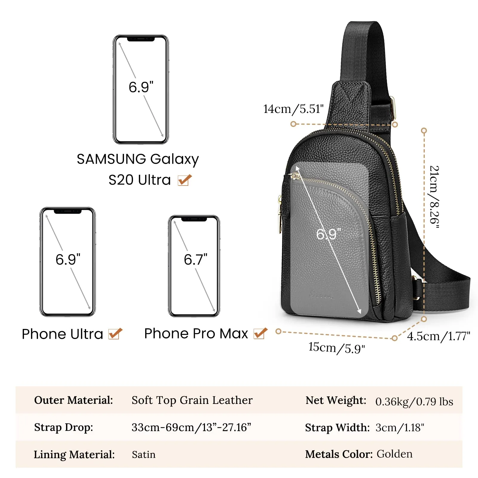 RFID Blocking Small Fanny Chest Bags