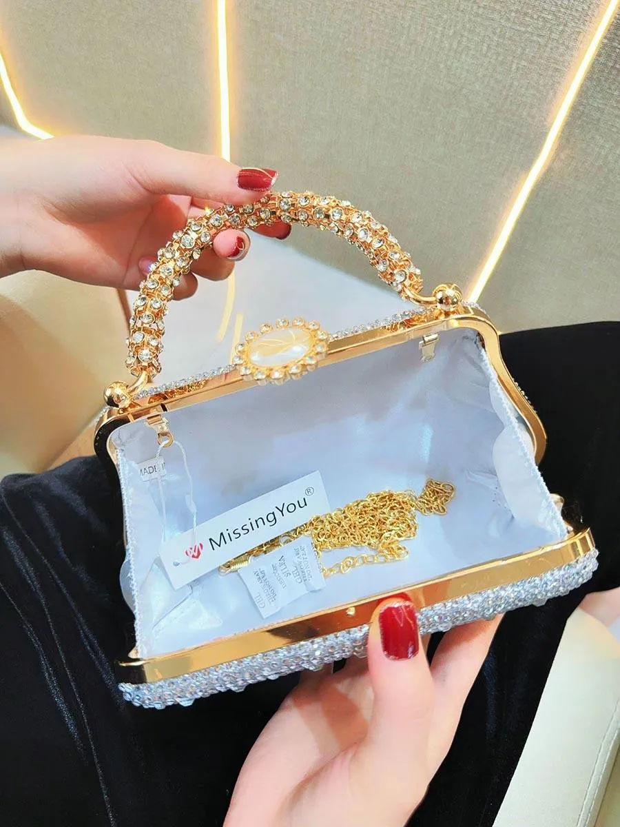 Rhinestone Luxury Evening Box Glitter Clutches MNBF114