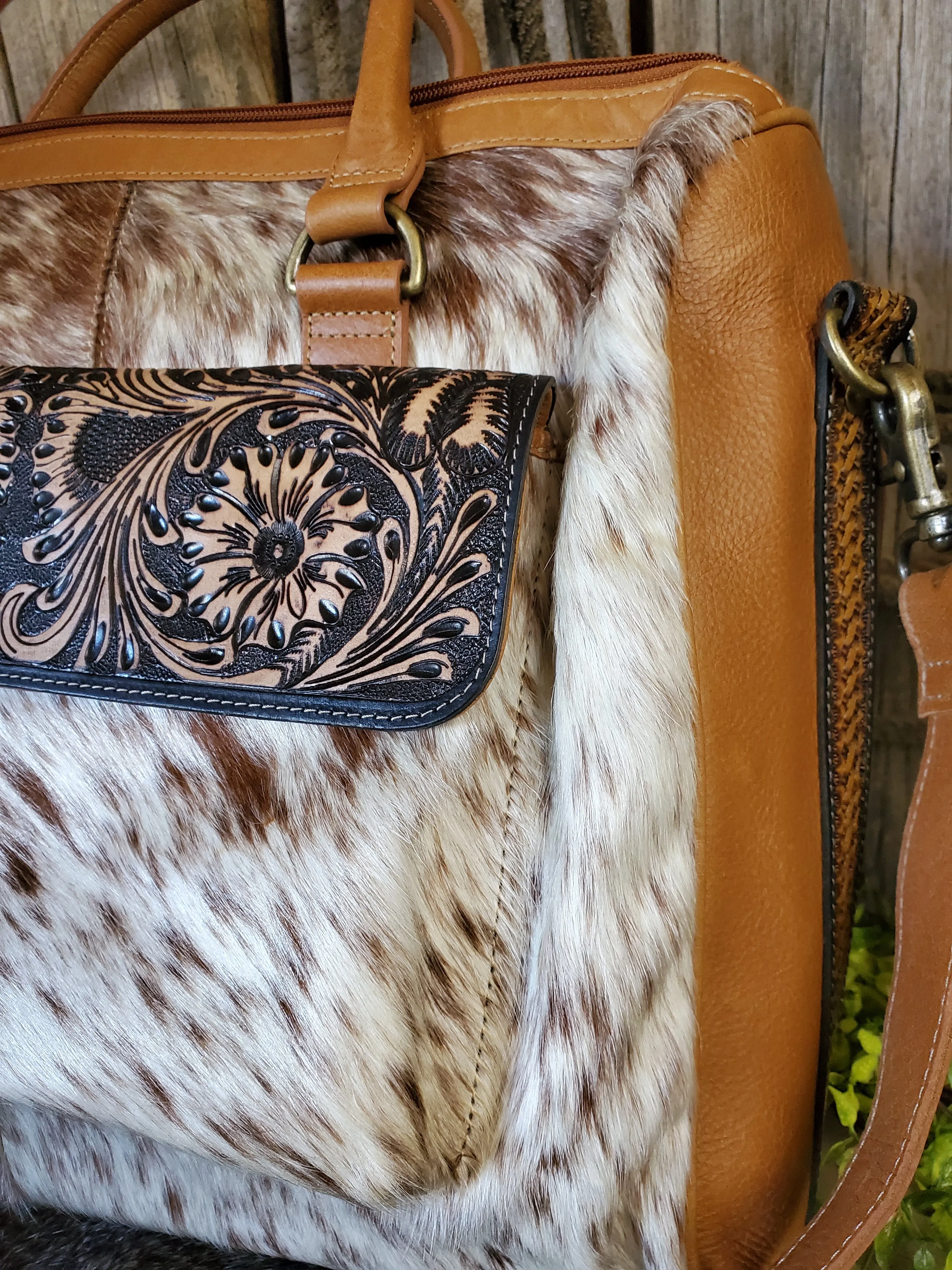 Rio Hand-tooled Satchel Laptop Bag