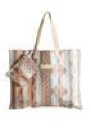 Rock & Roll Denim Aztec Tote Bag