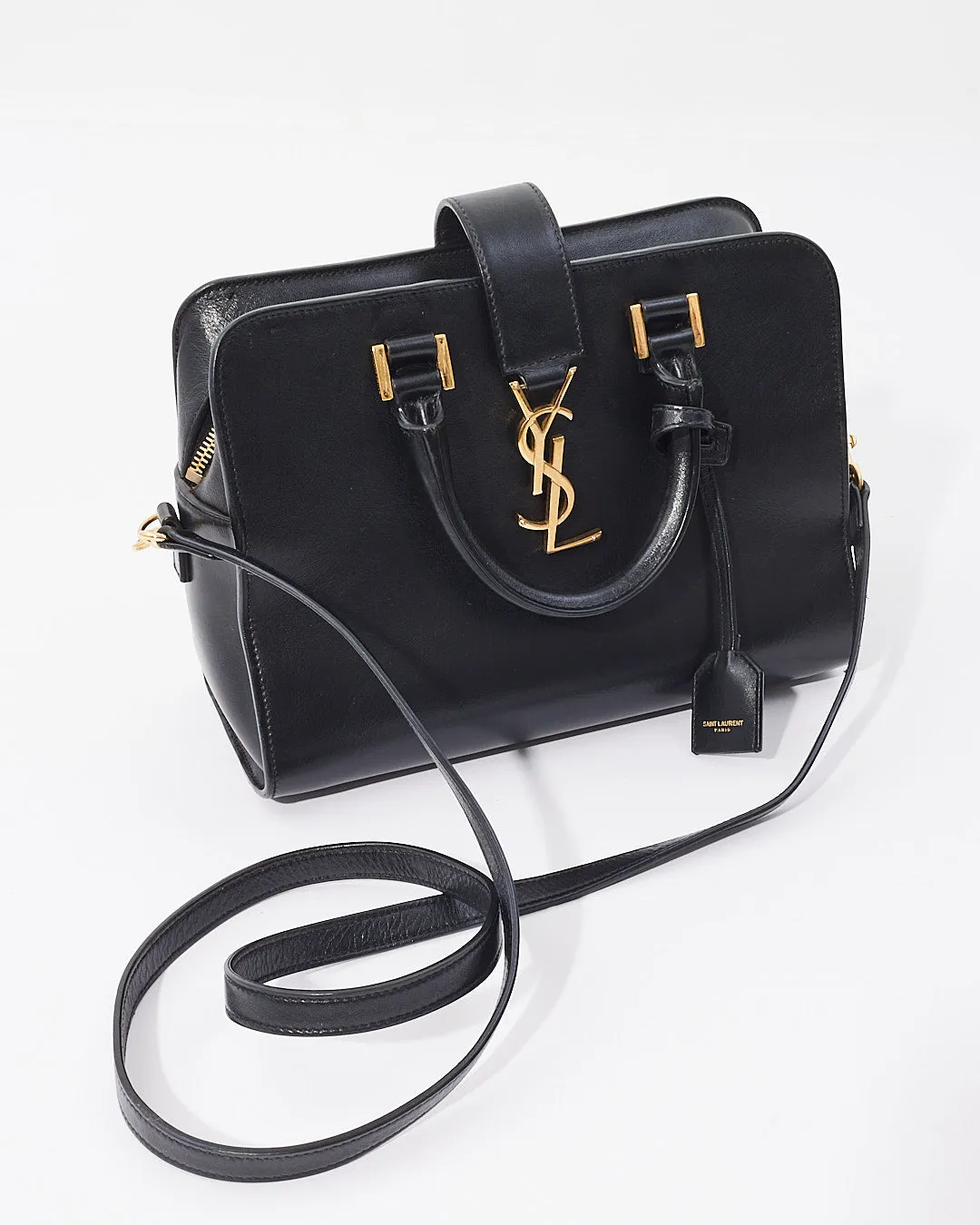 Saint Laurent Black Leather Cabas Tote