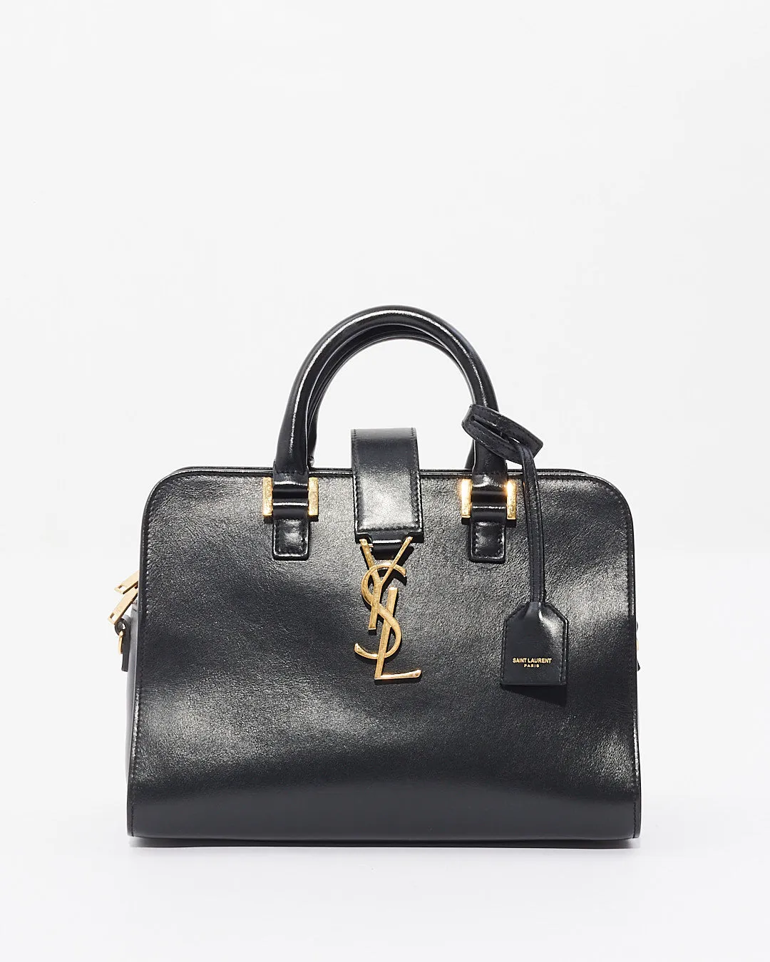 Saint Laurent Black Leather Cabas Tote