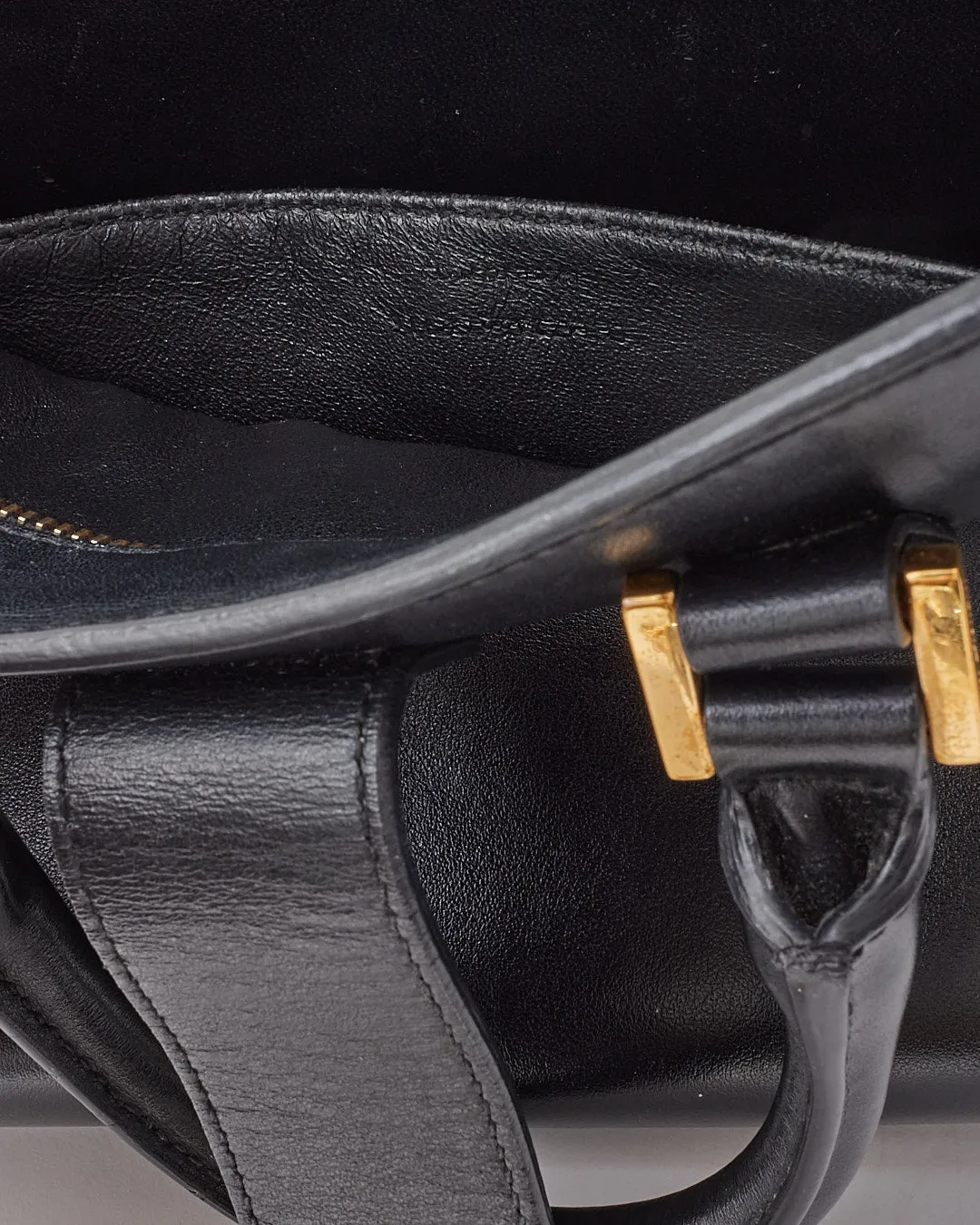 Saint Laurent Black Leather Cabas Tote
